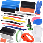 FOSHIO Window Tint Vinyl Wrap Tool Kit with 5M Knife Tape, Felt Squeegee, Micro Squeegee, Wrap Magnets Holders, Gloves, Safety Cutter, Utility Knife, Plastic Razor Blades Vinyl Application