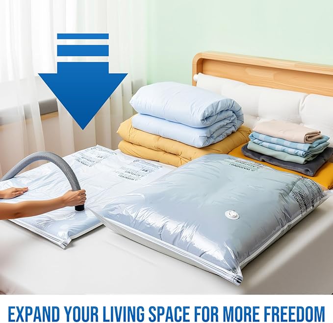 TAILI 16 Pack Vacuum Storage Bags for Comforter and Blankets, Jumbo Vacuum Seal Bags for Bedding 40x31 Inch, Space Saver Bags