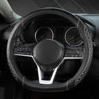 West Llama Flat Bottom Car Steering Wheel Cover for Nissan,D Shaped Steering Wheel Cover for Rogue,Altima,Kicks (Diamond Quil