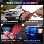 Nilight 4Pcs 24inch LED Grille Lights 144 LEDs RGB Multi Color Exterior Lighting Kit with Sound Active Function and Wireless Remote Control for Cars Van SUV Truck