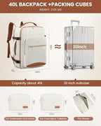 LOVEVOOK Travel Backpack for Women & Men 40L,Airline Approved Carry On Backpack Travel Essentials,TSA Carry on Luggage,Waterp