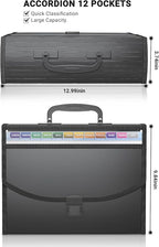 TOPCJ 25 Pockets Accordion File Organizer with Handle,Expanding File Folders for Documents, A4/Letter Size Paper,a-z Tabs,Per
