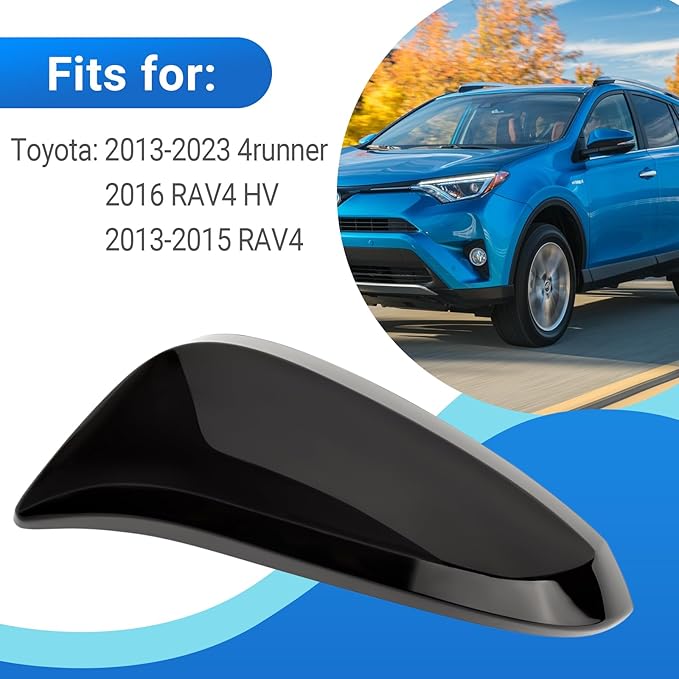 Glossy Black Door Rearview Mirror Cover Fits for Toyota 2013-2023 4Runner 2016 RAV4 HV 2013-2015 RAV4 87915-42160-J1 87945-42160-B1(Left driver side)