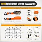 Nilight 51" X 36" X 5" Universal Roof Rack Cargo Basket Heavy-Duty 200LBS Capacity Rooftop Cargo Carrier Luggage Holder & Soft Waterproof|Cargo Bag|Net|Ratchet Straps for SUV Truck Vehicle