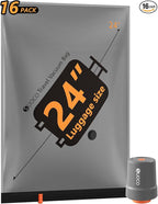 Travel Vacuum Bags with Cordless Electric Pump, 16 Medium Compression Packing Cubes for Clothing Clothes, Luggage Suitcase Or