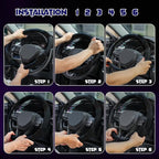 Soft Leather Steering Wheel Cover with Breathable Design and Anti-Slip Grip, Fully Compatible with Tesla, Toyota, Honda, Niss