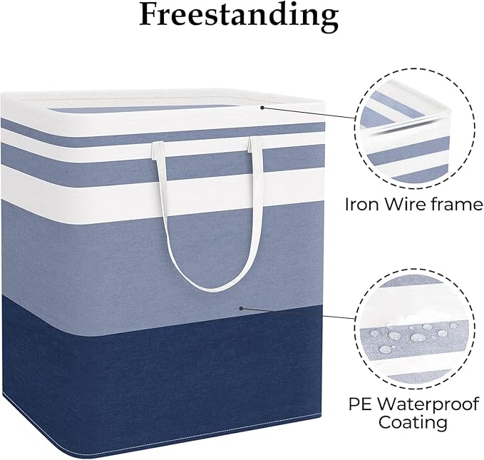StorageRight Laundry Basket Hamper Large Collapsible Laundry Hamper with Easy Carry Handles，Freestanding Clothes Hampers for 
