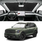 Custom Fit Windshield Sun Shade for Kia Telluride 2020-2025, Blocks UV & Heat, Front Window Sunshade Accessorie, Easy Fold & Store Keep Your Car Cooler