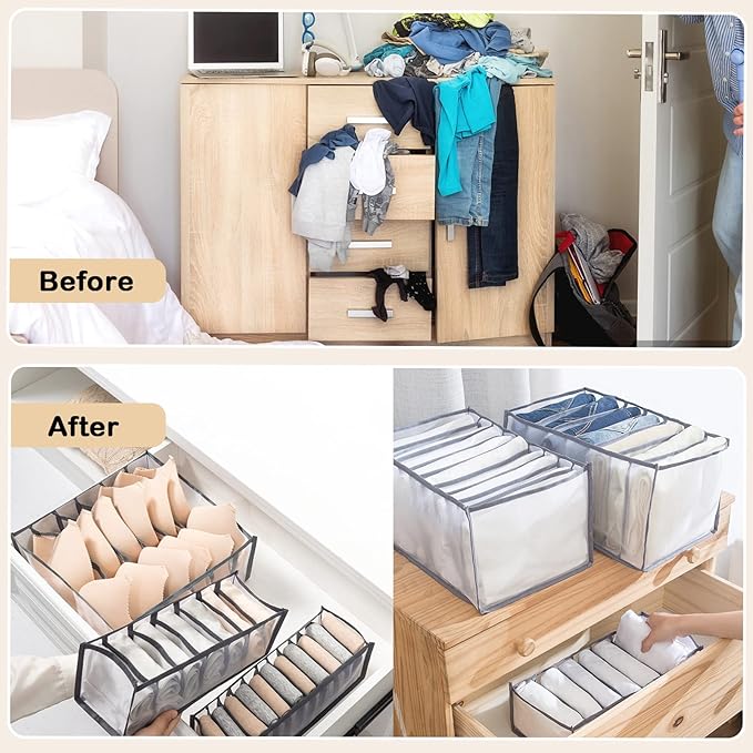 TIGARI Wardrobe Clothes Organizer, Closet Organizer Foldable Drawer Organizer for Clothing, Drawer Dividers for Clothes, Clos