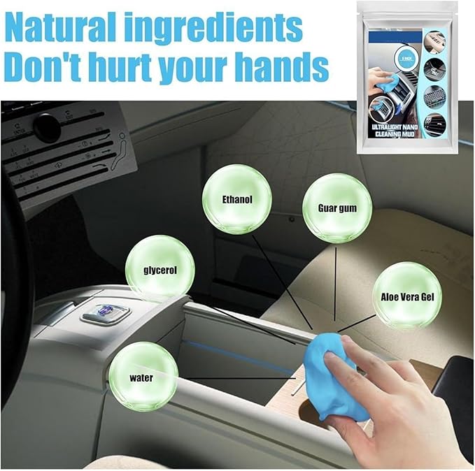 20g Car Cleaning Gel Slime - Magic Mud for Automobile Air Vent & Computer Keyboard - Effective Dirt & Remover for Car Wash & 