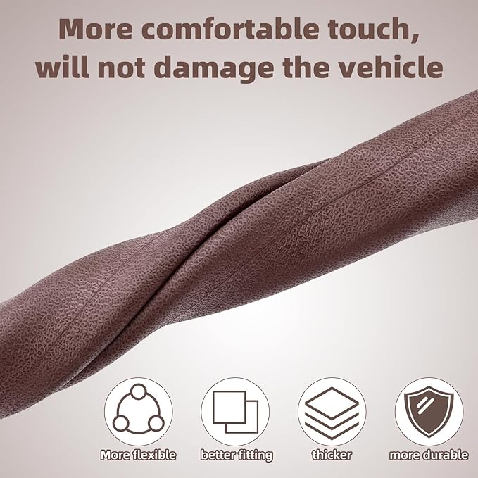 2pcs Car Seat Gap Filler, No Drop Guard Universal Gap Organizer Between Seat and Console Prevents Phone Keys Cards Falling (Brown)