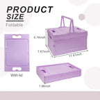 Tixill Small Collapsible Storage Crates, Foldable Plastic Baskets with Lids and Handles for Organizing, Mini Stackable Bins f