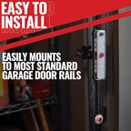 STKR Garage Side Parking Sensor – Ultrasonic Garage Door Track Mount System – LED Light & Siren Mirror Safety Indicator – Adj
