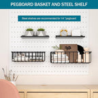 Peg Board Accessories Kit,Pegboard Hooks Assortment with Bins,Cups,Wire Baskets,Paper Towel Holder Can be Used for Pegboard G