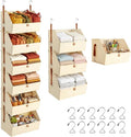 Hanging Closet Organizer 6 Tier Clothes Hanging Shelves Fabric Storage Bins Space Saving Closet System Collapsible Baskets fo
