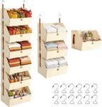 Hanging Closet Organizer 6 Tier Clothes Hanging Shelves Fabric Storage Bins Space Saving Closet System Collapsible Baskets fo