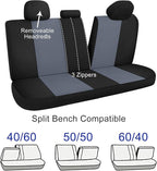 CAROMOP Waterproof Car Seat Cover Full Seats, Neoprene Seat Covers for Cars,Split Bench Compatible Car Interior Covers, Unive