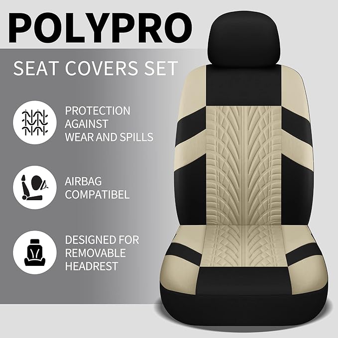 Pariitadin Car Seat Covers Front Pair, Washable and Breathable Seat Covers for Cars, Universal Fit Car Interior Covers for Mo
