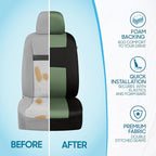 BDK PolyPro Car Seat Covers Full Set in Green on Black, Front and Rear Split Bench Seat Covers for Cars, Easy to Install Car 