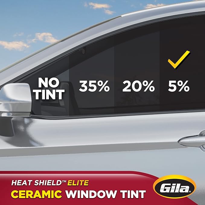 Gila Heat Shield Elite 5% VLT Automotive Ceramic DIY Window Tint Advanced Heat Control Glare Control 2ft x 6.5ft (24in x 78in), Limo Black