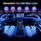 Interior Car LED Strip Lights, with APP Control, 5-in-1 RGB Ambient Lighting Kit, 236in Fiber Optic Glow, 16 Million Colors, Music Sync, Night Driving, Party Ambiance & Gift for Car Lovers