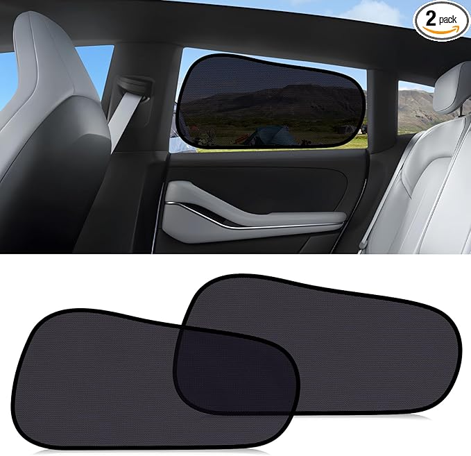 ZATOOTO Tesla Model Y Window Shades for Rear Window Sun Shade Semi Transparent Static Cling | Custom Fit 2020-2024 | 95% UV & Heat Block | Privacy Protection | No Adhesive, Tool-Free Install