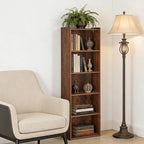 SUPER DEAL 5-Tier Open Shelf Bookcase and Bookshelf, Freestanding Display Shelves Narrow Cube Storage Organizer for Small Spa