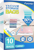 Fygrip Vacuum Storage Bags with Hand Pump, Plastic Packaging Bags, 80% Space Saver Vacuum Seal Bags for Clothing, Travel Lugg