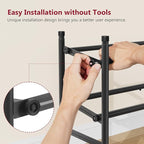 Tajsoon Expandable Shoe Rack for Closet 2 Tier, 28“-41“ Adjustable & Stackable Shoe Shelf Storage, Metal Shoe Rack Organizer 