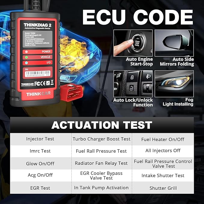 Thinkdiag2 All System Bidirectional OBD2 Diagnostic Scanner for iOS & Android, Bluetooth Scan Tool with CAN-FD Protocol,