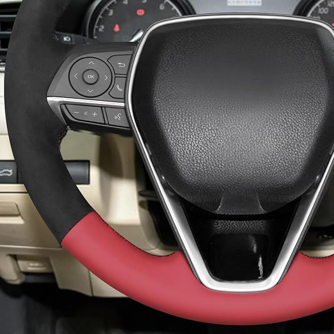 MEWANT Hand Sewn Steering Wheel Cover for Toyota Camry 2018-2019/Toyota Avalon 2019/Toyota Corolla 2019-2020/Toyota RAV4 2019 Steering Wheel Accessories