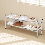 STORAGE MANIAC Expandable Shoe Rack, 8 Pairs Stackable Small Shoe Rack, Metal Adjustable Shoes Organizer for Closet, Entryway
