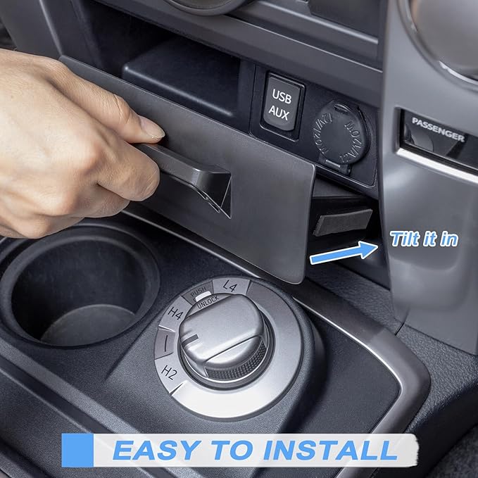 JKCOVER Upgrade 2PCS Center Console Storage Drawer Compatible with Toyota 4Runner 2014-2022 2023 2024 Accessories Cubbies Organizer Extra Storage(ABS Plastic)