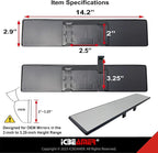14.2" ICBEAMER Clip On Rear View Mirror | Flat Clear Tint, Panoramic Wide Angle HD Glass, Anti Glare, Universal Fit for Car, SUV, Truck | Eliminates Blind Spots (1 Pack)