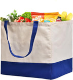 Canvas Reusable Grocery Bags Heavy Duty, 8.3 gal Foldable Large Tote Bag with Handles, Holds 60 lbs Canvas Shopping Bags, 1 Pack