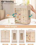 AKOZLIN Jewelry Box 360° Rotating 6-Tier Functional Jewelry Storage Case Organizer for Women Girls Ring Necklace Earring Brac