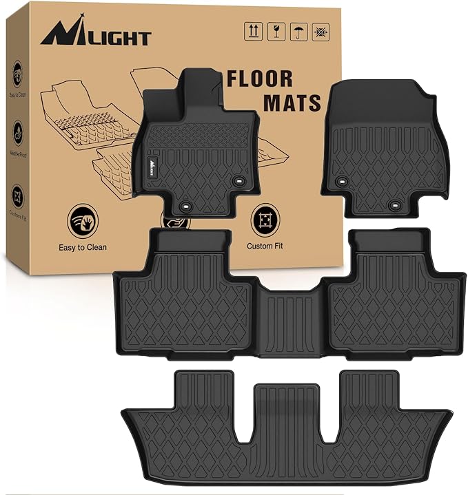 Nilight TPE Floor Mats for Toyota Grand Highlander 2024 2025 2026 with Subwoofer (Include Hybrid) Lexus TX350 2024 2025 2026, All Weather Custom Fit Heavy Duty Floor Liners