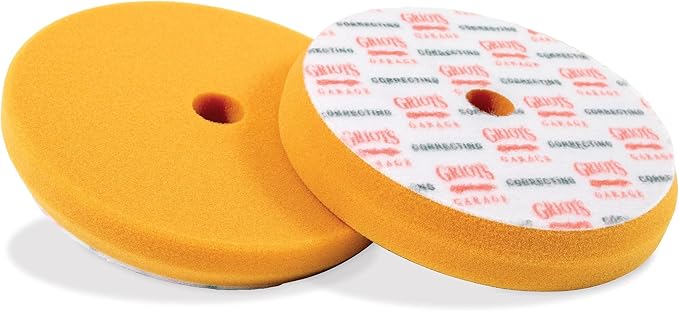 Griot's Garage Orange Foam Correcting Pads for Car Polishing and Detailing, Removes Light to Moderate Paint Defects, Durable, Machine-Washable, 10617, 6.5", Set of 2