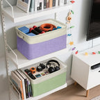 BALEINE 1 Pack Fabric Closet Storage Bins for Shelves, Linen Closet Organizers and Storage, Decorative Baskets for Organizing
