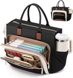 LOVEVOOK Teacher Tote Bag for Women,Laptop bag with Large Cup Holder,Work bag with Accordion File Organizer Pocket,Multi-Pock