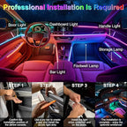 Acrylic Interior Car Ambient Lighting, Interior RGB LED Strip Kit with Music Sync Mode, 55 Inch Length Suitable for Pickup, Trucks, SUV and Large Vehicles (10 in 1)