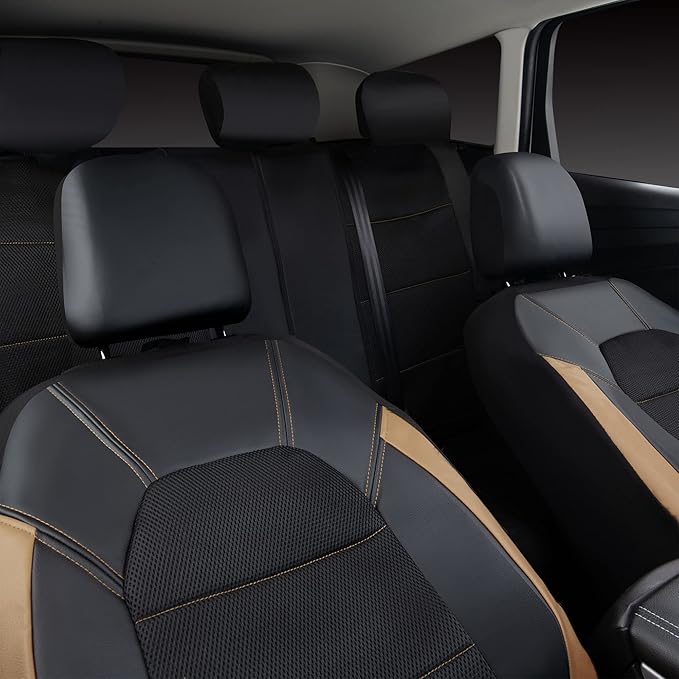 CAR PASS Leather seat Covers,Automotive Universal Sport car seat Cover Super 5mm Composite Sponge Inside,Airbag Compatible fi