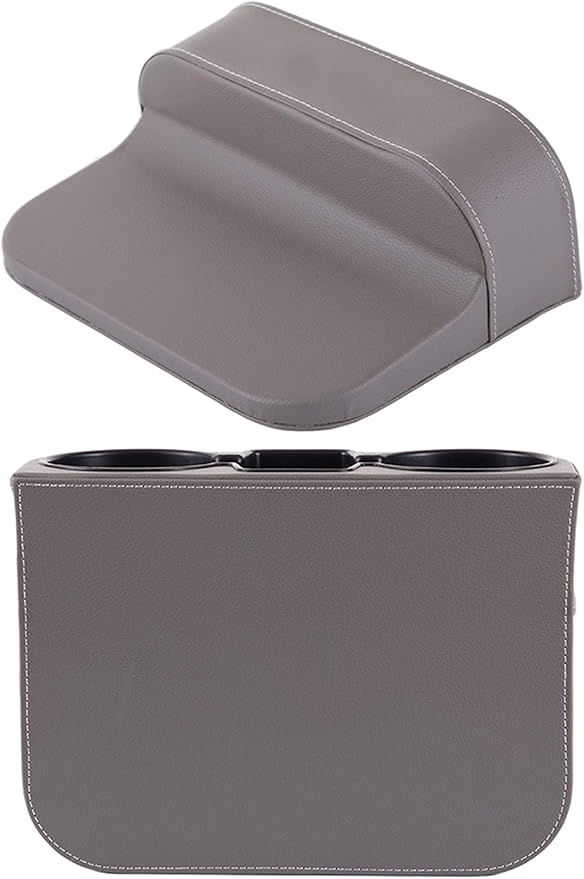 Car Seat Organizer Cup Drink Holders,Multifunctional Gap Filler Storage Box,Insert Organization Helps Reduce Distracted Driving&Holds phone Mount Mug Bottle Cellphones Coasters Wallet Cards (XBD-Gray)