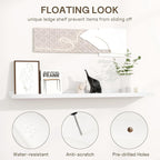 Fun Memories Picture Ledge Shelf - 30 Inches Floating Shelves Set of 4 - Floating Shelves with Lip for Storage - Wood Bookshe