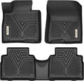 YITAMOTOR Floor Mats Compatible with 2021 2022 2023 Hyundai Santa Fe 5 Seat Includes Front and Rear Row,TPE All-Weather Floor Mat Set Liners, Black