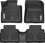 YITAMOTOR Floor Mats Compatible with 2021 2022 2023 Hyundai Santa Fe 5 Seat Includes Front and Rear Row,TPE All-Weather Floor Mat Set Liners, Black