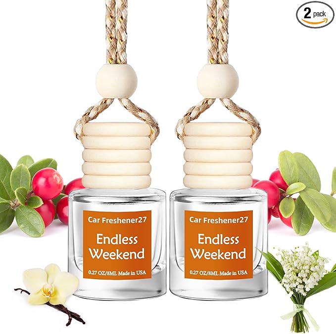 Hanging Car Air Freshener, Long Lasting Essential Oil Diffuser, Non-Toxic Endless Weekend Scent, Cute Car Fresheners for Wome
