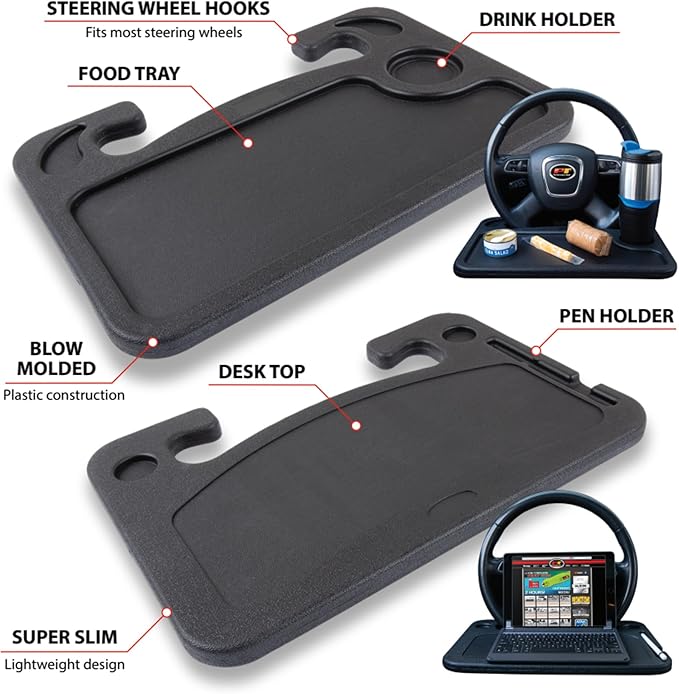 Performance Tool W1283 Steering Wheel Caddy Desk Top Organizer for Convenient Work and Play on the Go