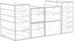 Sorbus Makeup Organizer With 18 Drawers, Acrylic Drawer Organizer for Makeup, Office Organization and Storage, Art Supplies, 