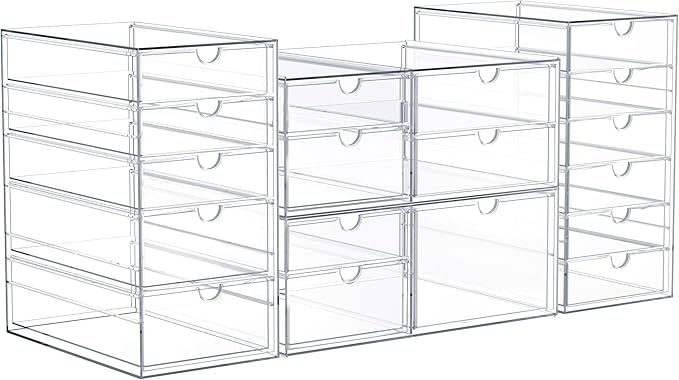 Sorbus Makeup Organizer With 18 Drawers, Acrylic Drawer Organizer for Makeup, Office Organization and Storage, Art Supplies, 